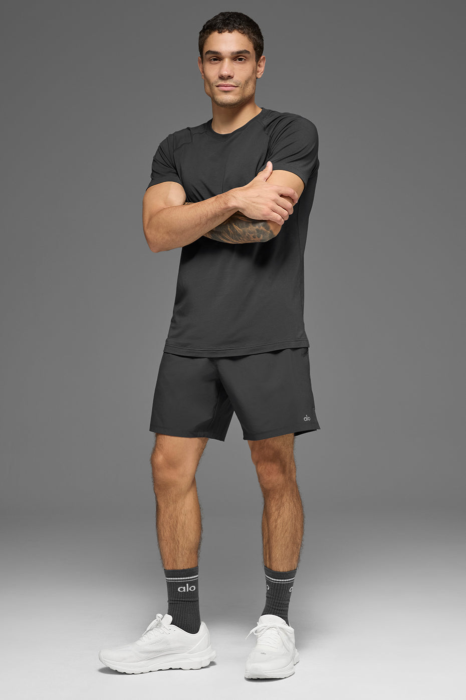 ALO Vapor Crewneck Short Sleeve - Anthracite