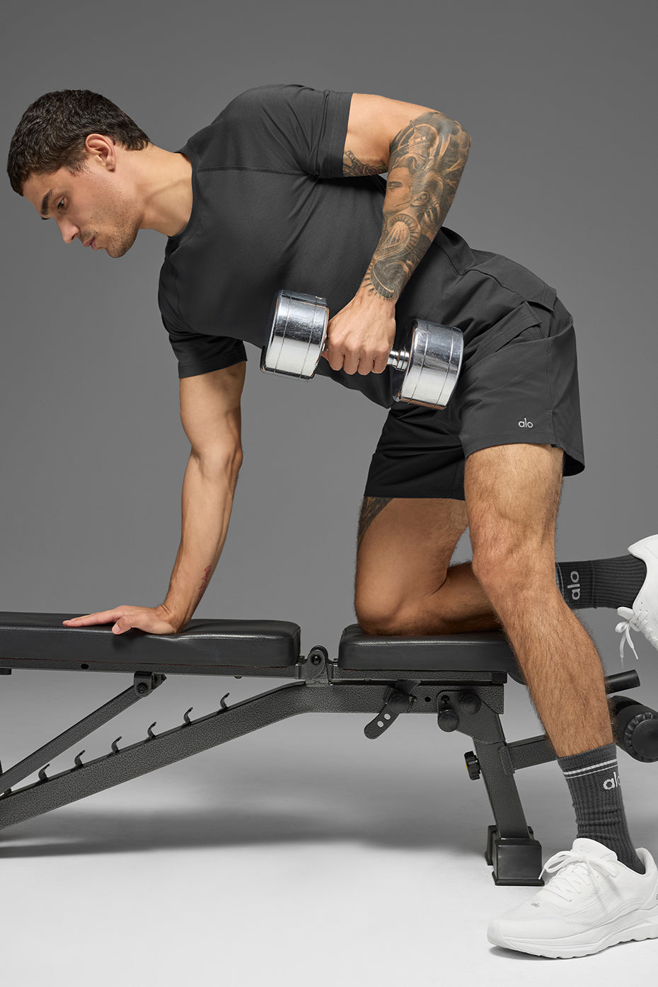 ALO Vapor Crewneck Short Sleeve - Anthracite