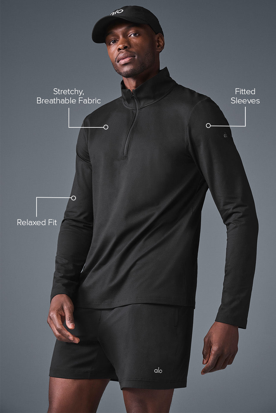 Conquer 1/4 Zip Reform Long Sleeve - Black