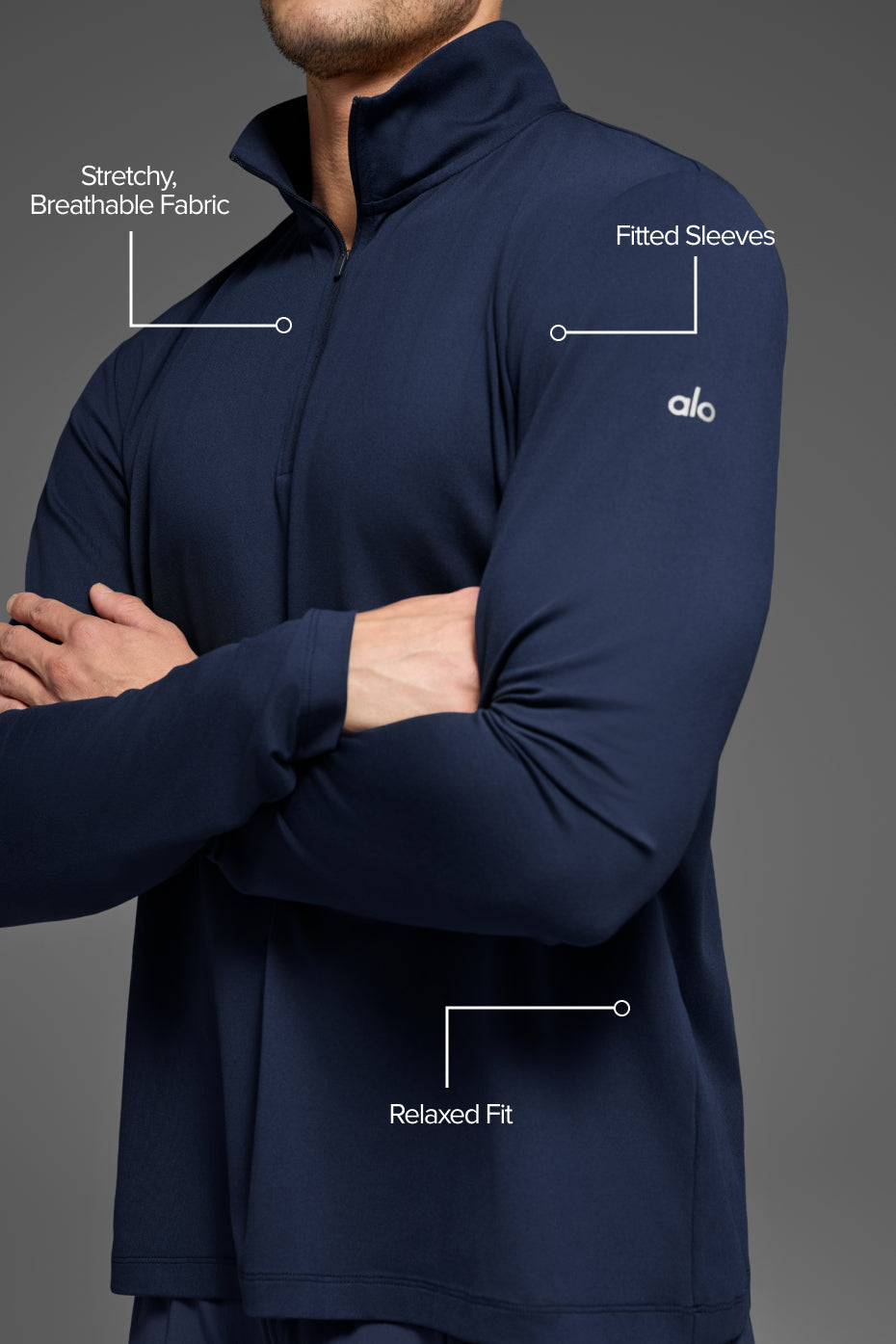 Conquer 1/4 Zip Reform Long Sleeve - Navy