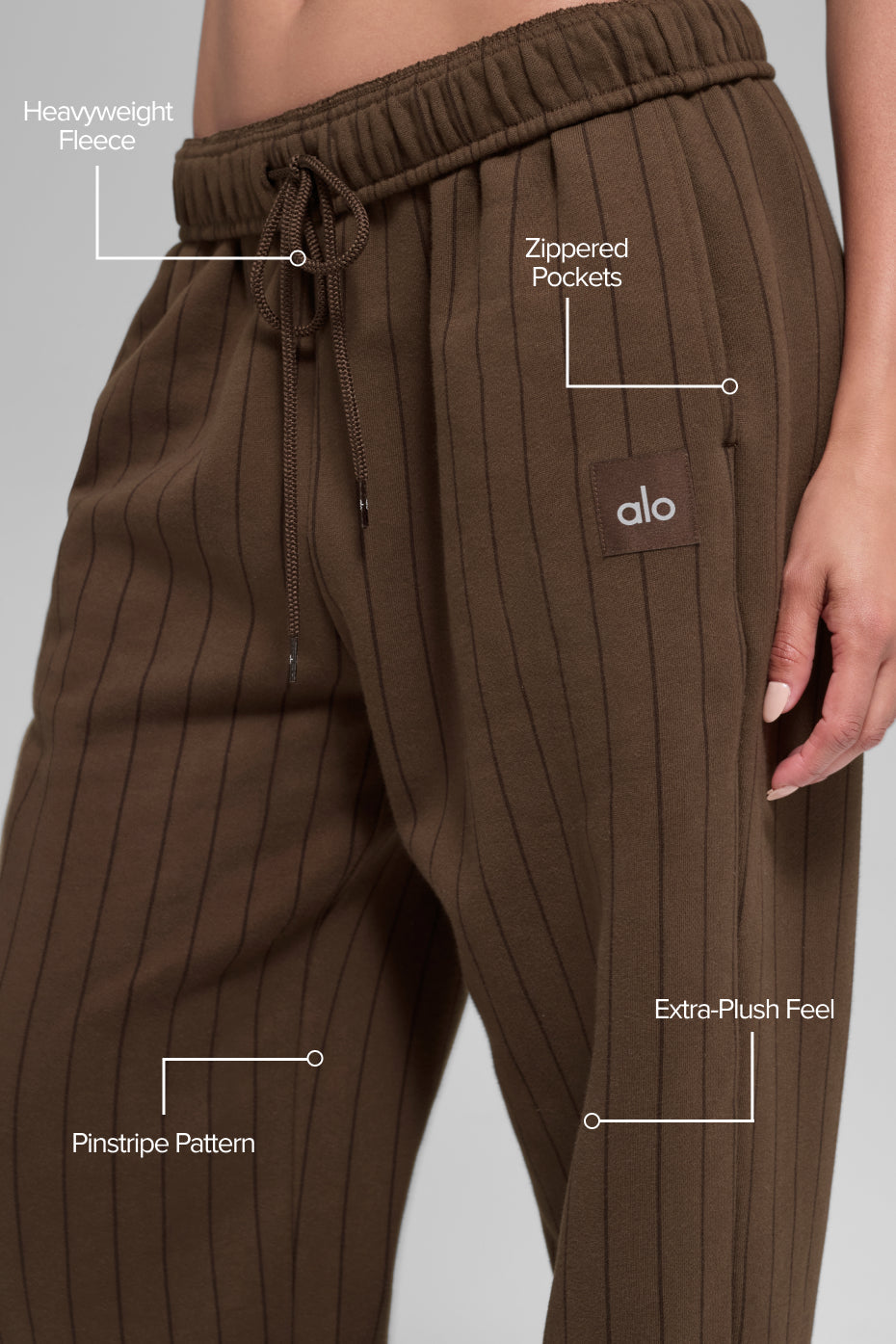 Pinstripe Straight Leg Sweatpant - Espresso Pinstripe