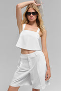 Cropped Dreamscape Tank - White