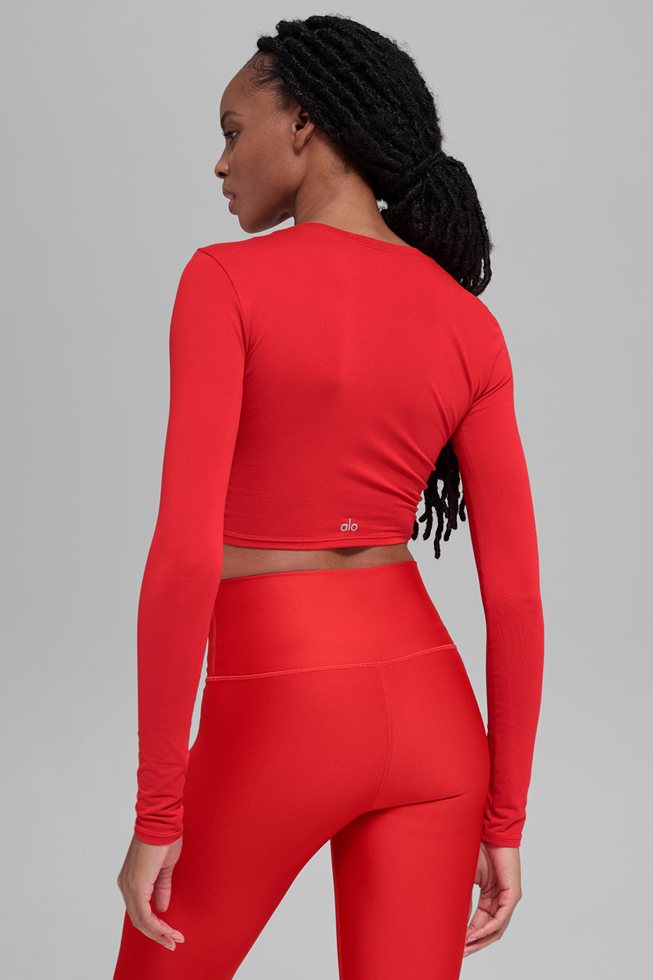 Alosoft Crop Finesse Long Sleeve - Bright Red