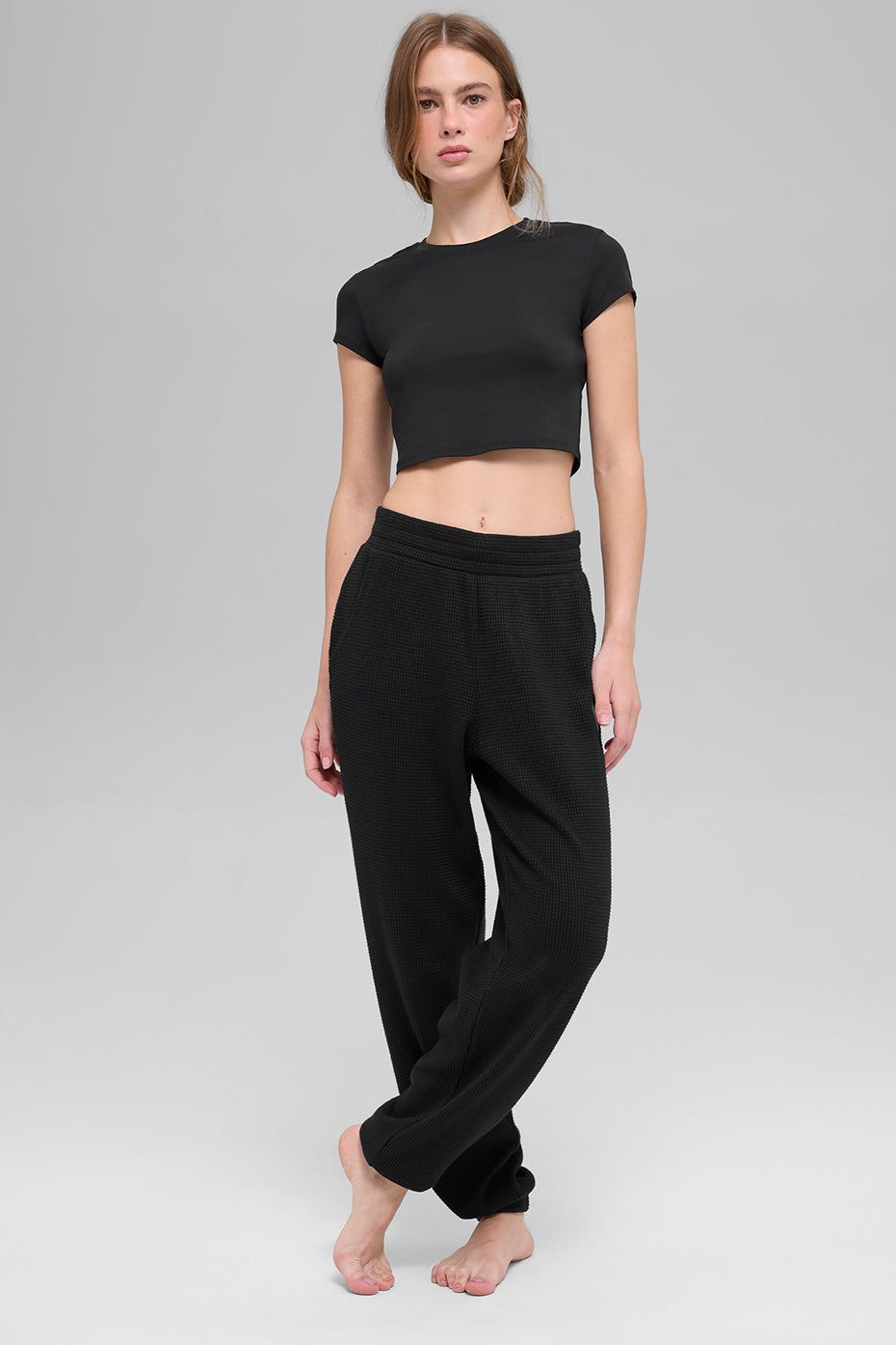 Waffle Weekend Escape Jogger - Black