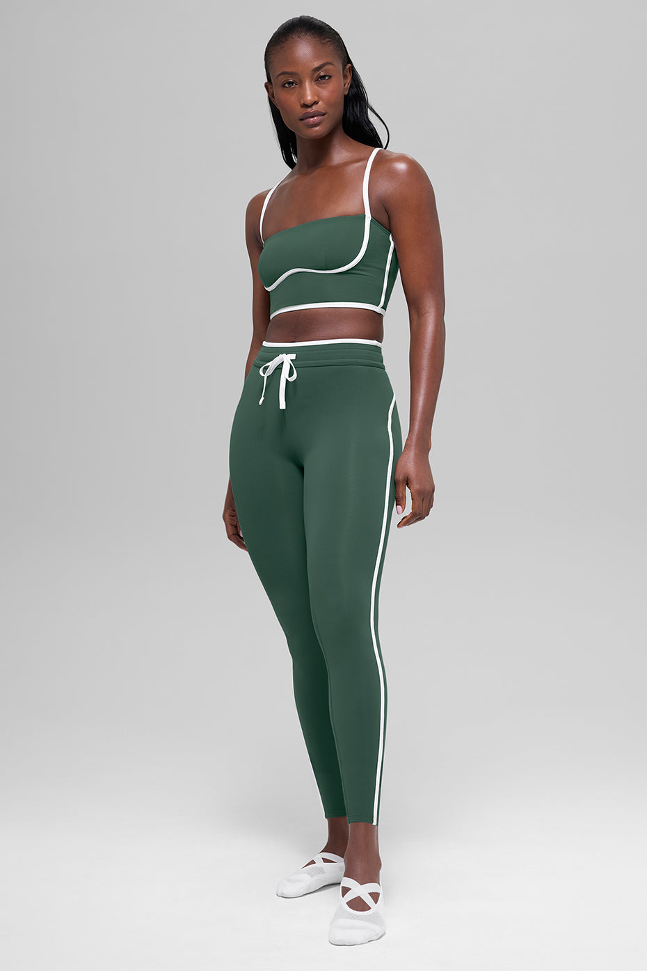 Airbrush High-Waist Race Pace 7/8 Legging - Clover Green/White