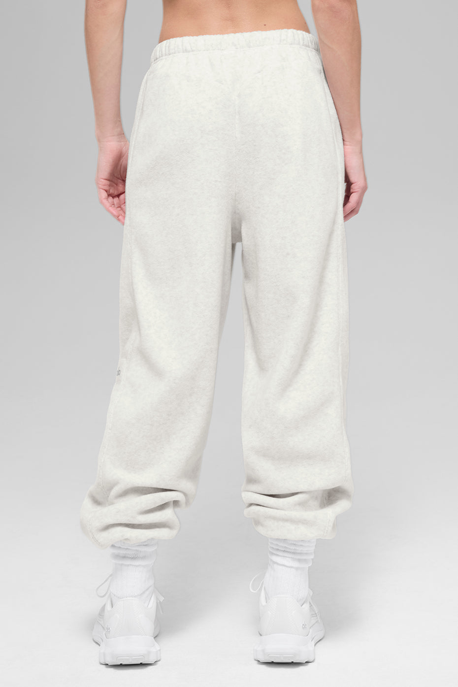 Polar Fleece High-Waist Retreat Jogger - White Heather Grey